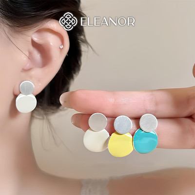 Bông tai nữ chuôi bạc 925 Eleanor Accessories hình tròn phụ kiện trang sức khuyên tai 12182