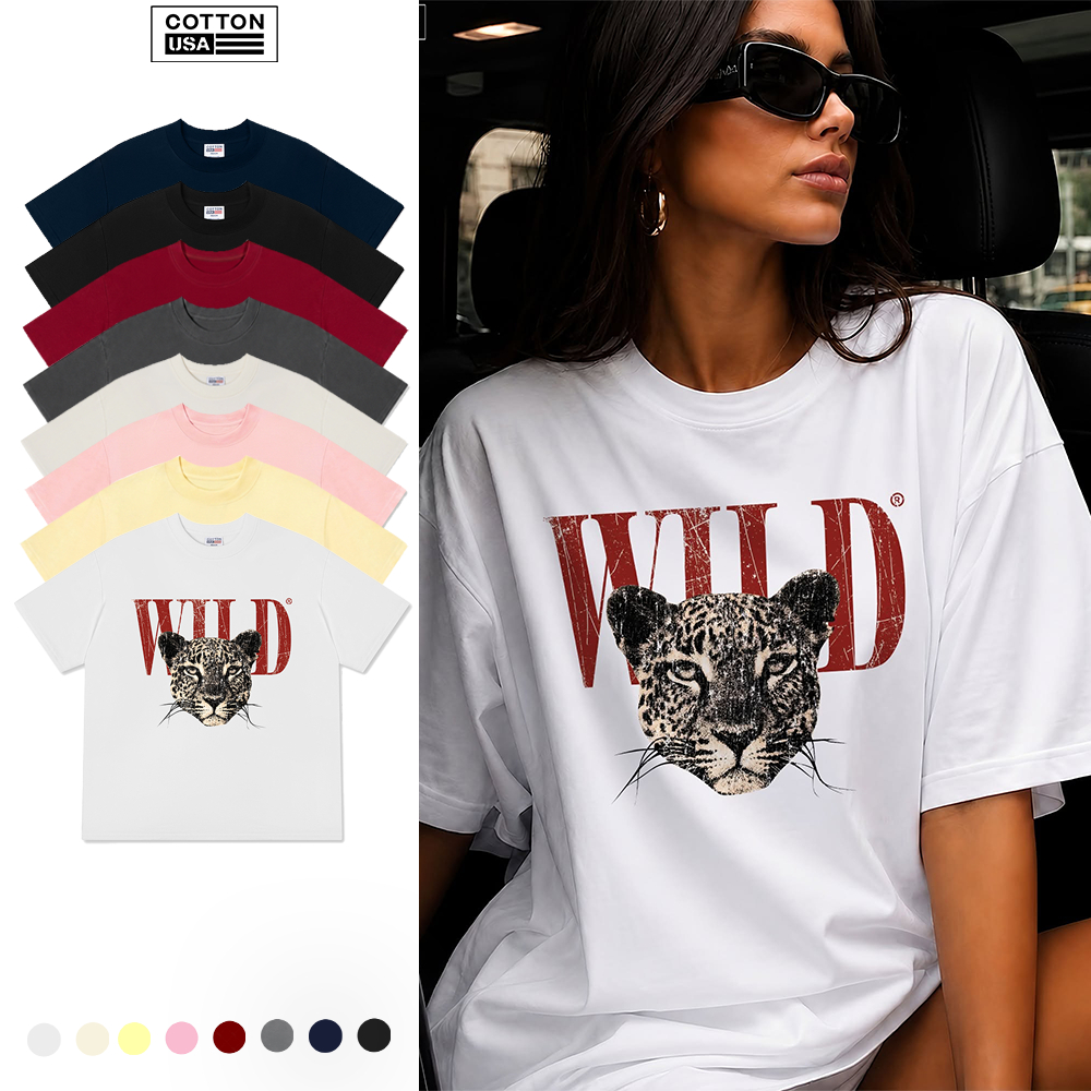 Áo Thun Relaxed Fit CottonUSA Vietnam " Urban Leopard Crimson Wild" - PT0207PT