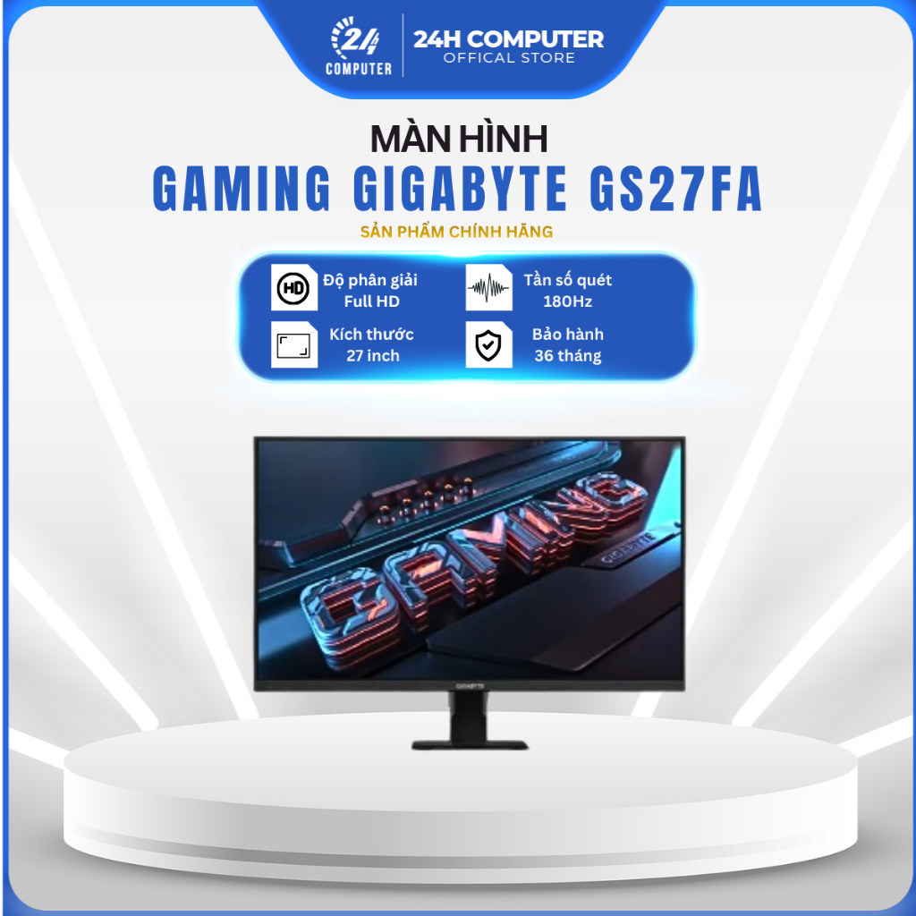 Màn hình GIGABYTE GS27FA (27 inch - FHD - 180Hz - IPS)| NEW| CHÍNH HÃNG| Bảo hành 36 tháng