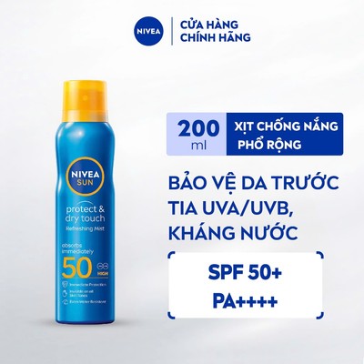 Xịt Chống Nắng NIVEA SUN Protect & Dry Touch SPF50 (200 ml) - 80461