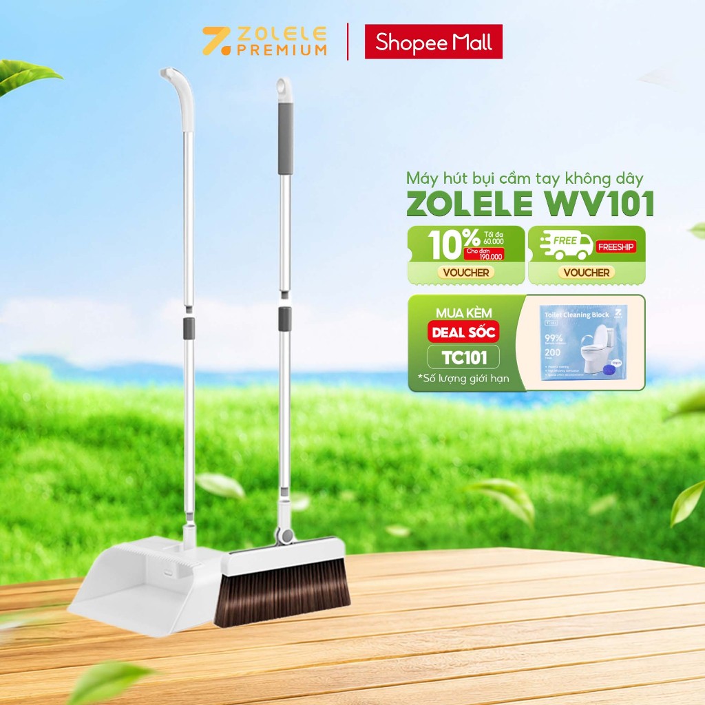 Bộ Chổi Quét Nhà Thông Minh Kèm Hốt Rác Gạt Nước C3 Bộ Dụng Cụ Vệ SInh Zolele - Chính Hãng