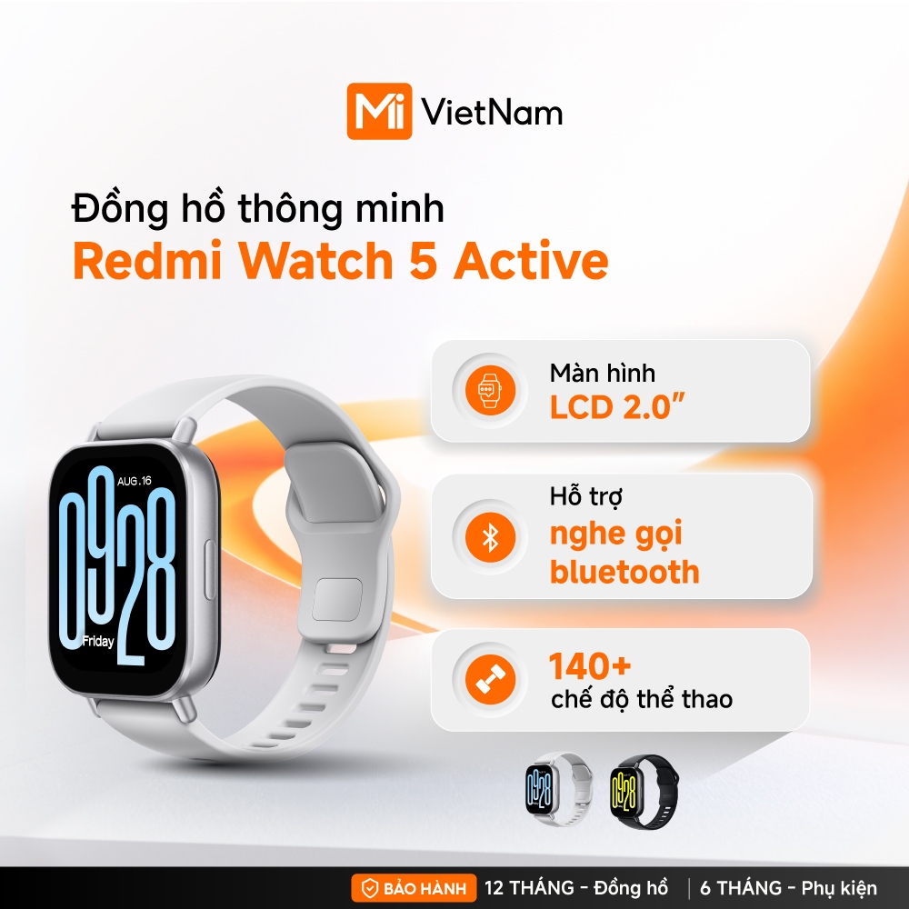 Xiaomi Đồng hồ thông minh Redmi Watch 5 Active | Nghe gọi bluetooth | LCD 2''  | Kháng nước 5ATM - B