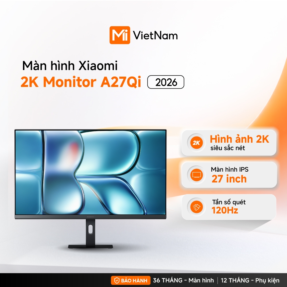 Xiaomi Màn hình 2K Monitor A27Qi (2026) | 27 inch  | Tần số quét 120Hz | 2K siêu sắc nét - BH 3 năm 