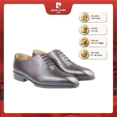 Giày tây nam Pierre Cardin derby sang trọng, da bò thật, đế may thủ công, thiết kế đánh bóng -mã 365