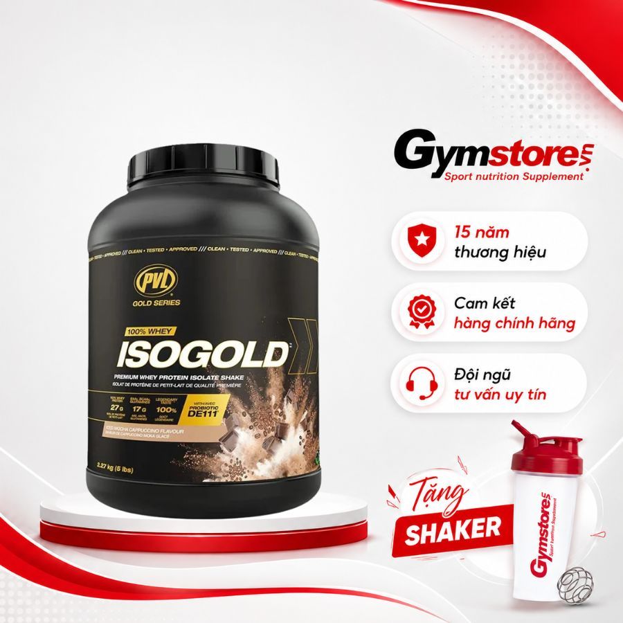 Sữa tăng cơ PVL ISO GOLD Premium Whey Protein Isolate 5Lbs (2.27kg) Made in Canada - Gymstore