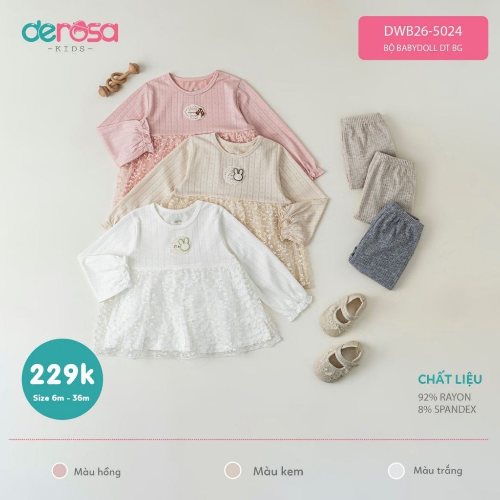 Bộ BabyDoll DT BG Derosa Kids (6-36M) DWB26-5024
