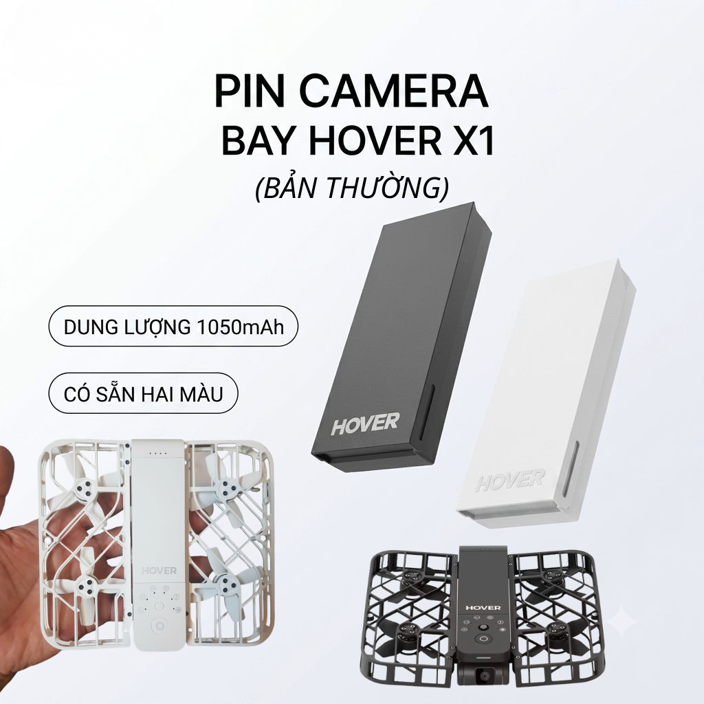(Phụ tùng) Date mới 2026 - Sẵn Pin Drone Hover Air X1 Màu Đen / Trắng