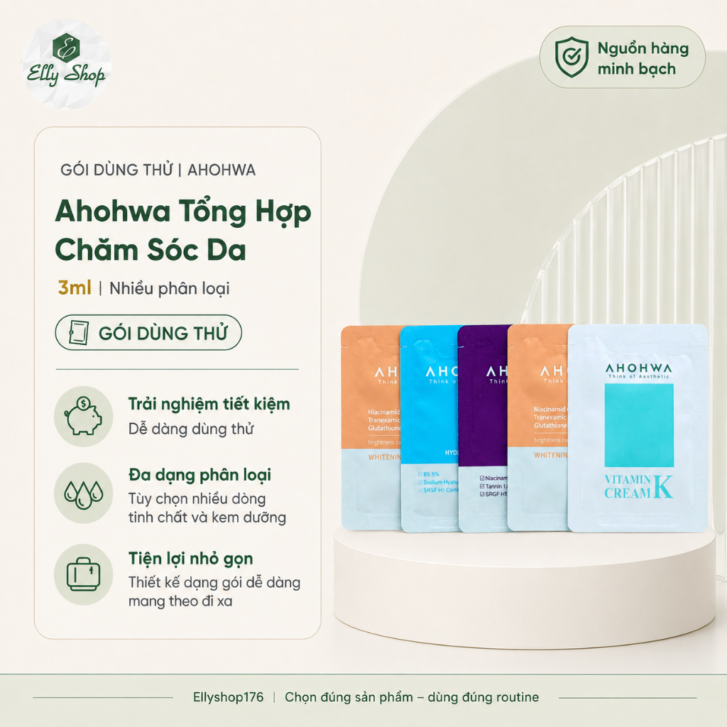 [Tặng chai/ lọ chiết] Sample dưỡng da Ahohwa - Ellyshop176