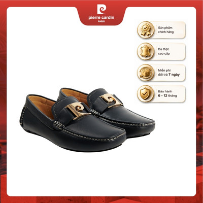 Giày lười nam Pierre Cardin Pháp da bò thật cao cấp, đế cao su 526