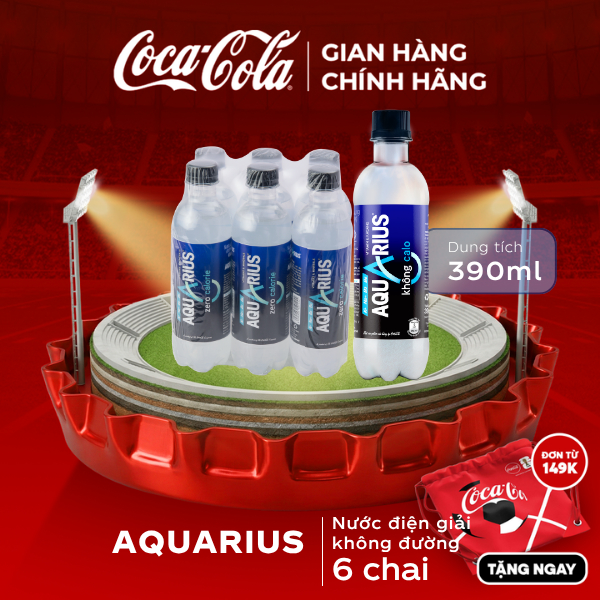 Lốc 6 Chai Nước Điện Giải Bù Khoáng Không Đường Aquarius Zero 390ml/Chai Sale 25.07_SP