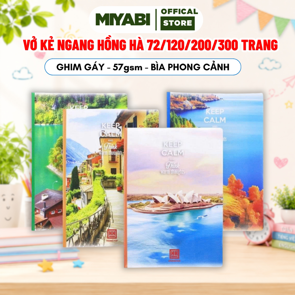 Vở kẻ ngang 120 trang Hồng Hà - vở kẻ ngang cao cấp dành cho học sinh MIYABI STORE