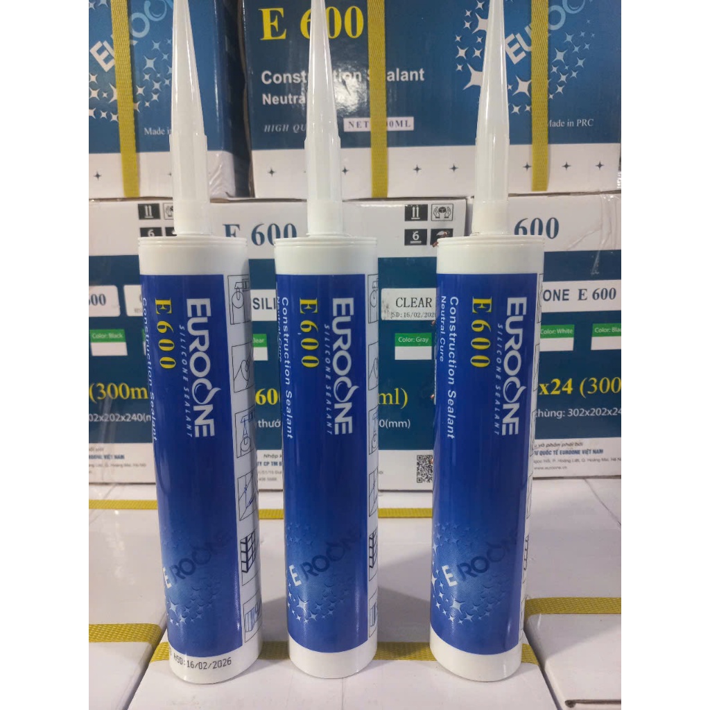 Keo Silicone EUROONE E600 Màu Nâu ( cafe) trung tính.