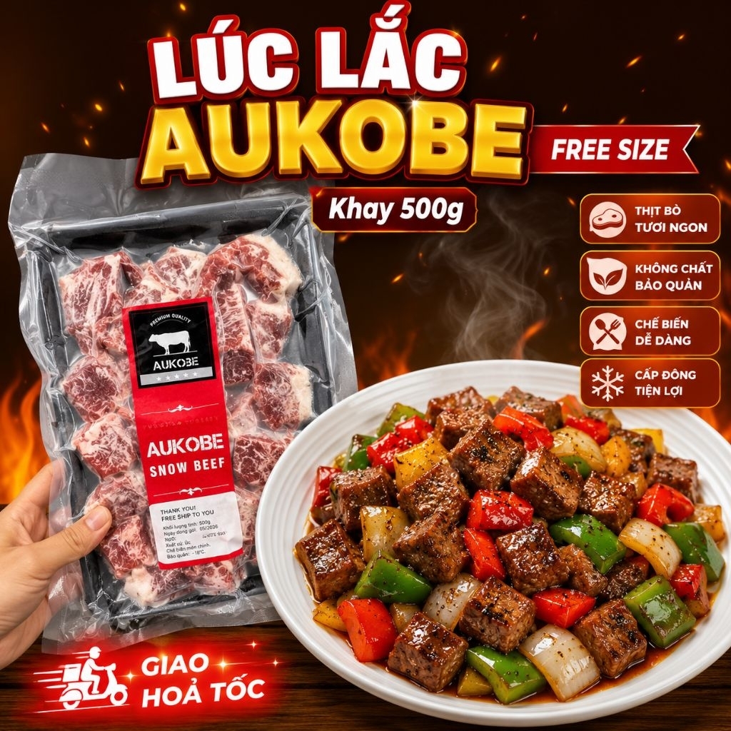 1kg BÒ LÚC LẮC AUKOBE 2khay .(Giao hoả tốc)