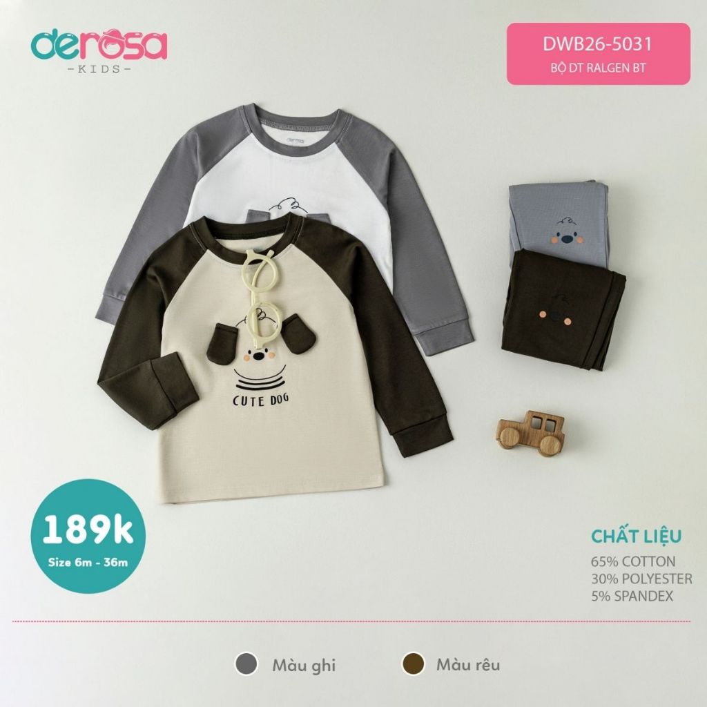 BỘ DT RALGEN bé trai Derosa Kids (6-36M) DWB26-5031