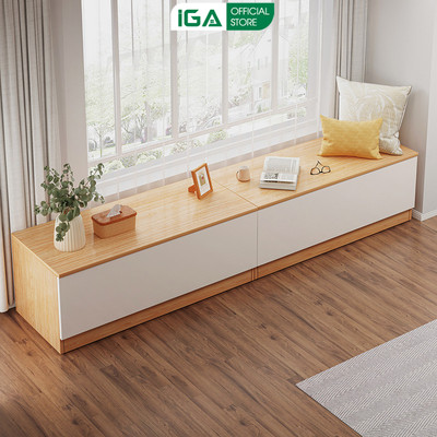 Tủ để đồ, hộp lưu trữ đồ kết hợp ghế ngồi trang trí phong cách hiện đại thương hiệu IGA - GP131