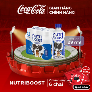 Lốc 6 Chai Sữa Nutriboost Thế Hệ Mới Hương Bánh Quy Kem 297ml/Chai Sale 15.07_SP