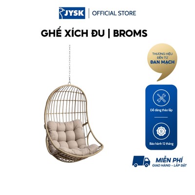 Ghế xích đu | JYSK BROMS | nhựa PP/thép | màu cát đậm | R83xS70xC113cm
