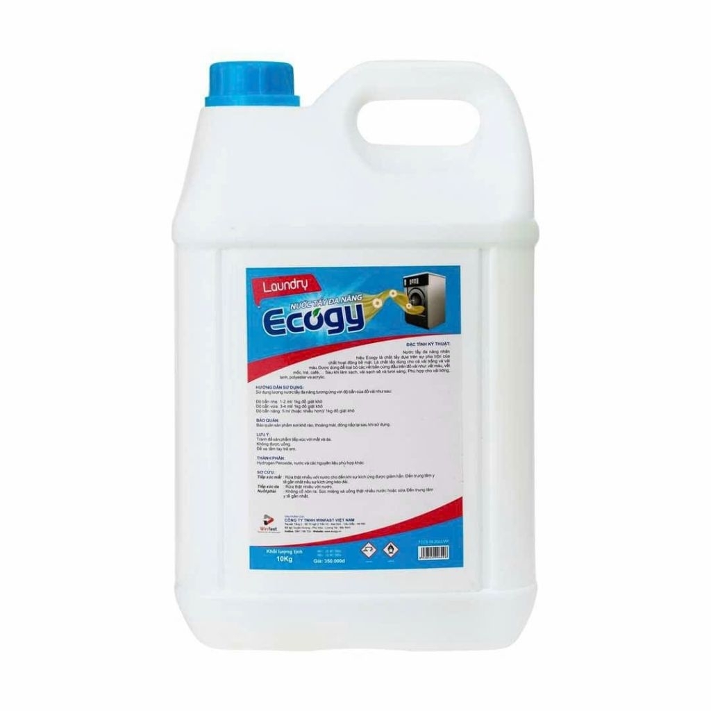 Nước Tẩy Đa Năng, Kiềm, Trung Hoà Ecogy 10L dùng cho giặt là nghiệp, nhà nghỉ, khách sạn... hỗ trợ g