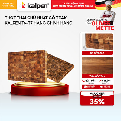 Thớt thái chữ nhật gỗ Teak KALPEN T6-T7 hàng chính hãng