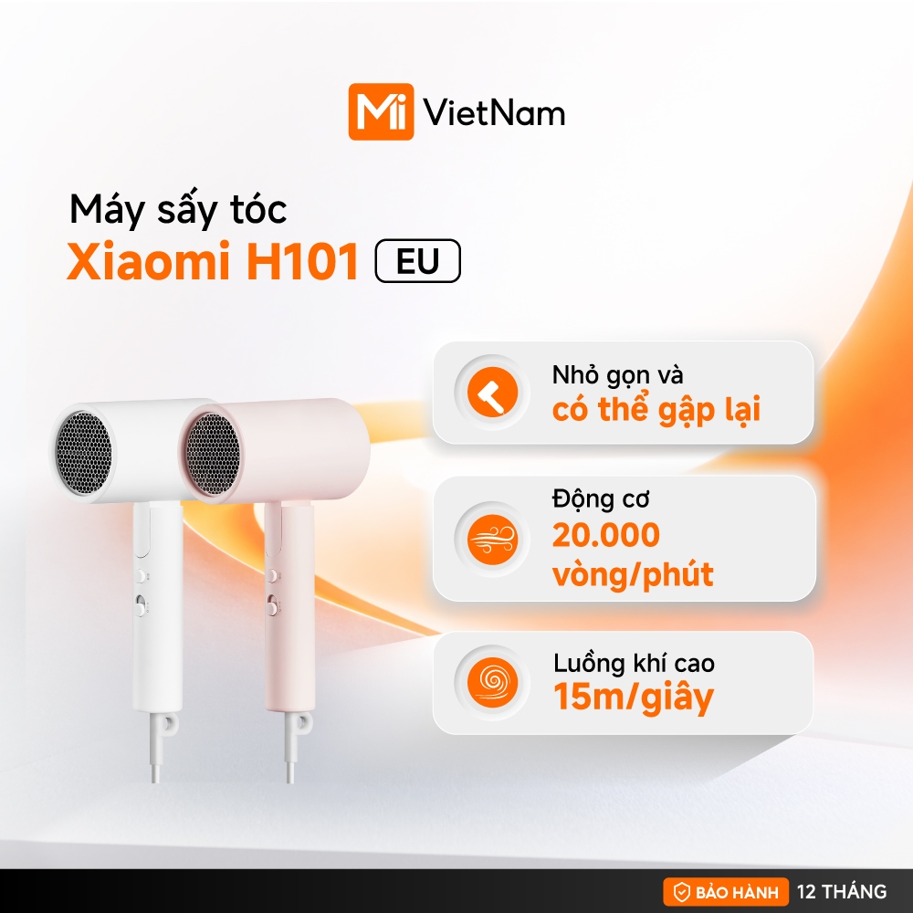 Xiaomi Máy sấy tóc Compact Hair Dryer H101｜Nhỏ gọn | Có thể gập lại｜Luồng khí 15m/giây｜Bảo hành 1năm
