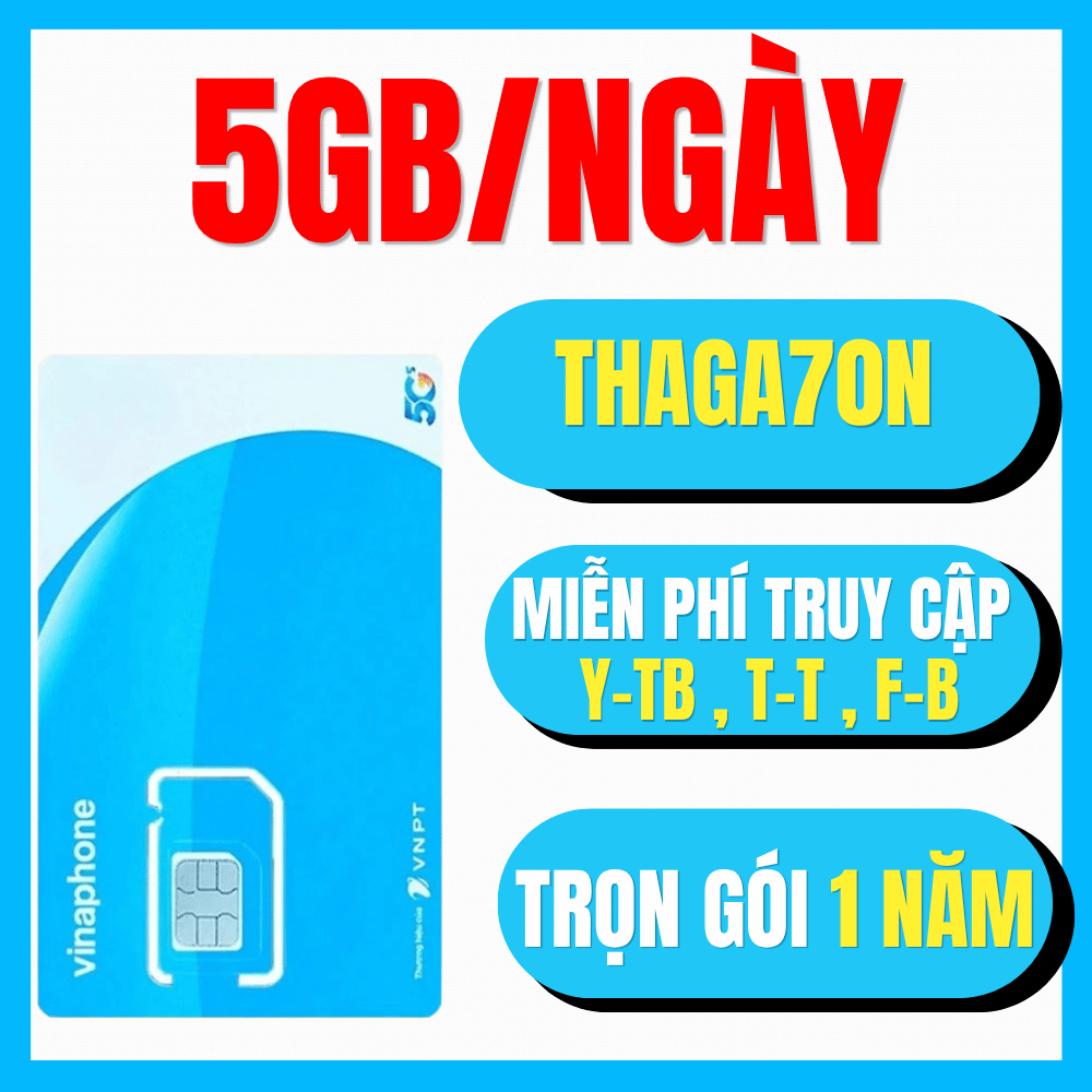 [ TRỌN 12 THÁNG ] Sim Data Sài Mạng Tốc Độ Cao Vinaphone 1 Tỷ GB Xem Phim Lướt Web Miễn Phí 12THAGA7