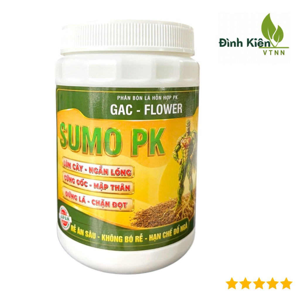 Phân bón SUMO PK - Lùn cây, ngắn lóng, cứng gốc, mập thân, đứng lá, chặn đọt. Hủ 500gram sử dụng 1he
