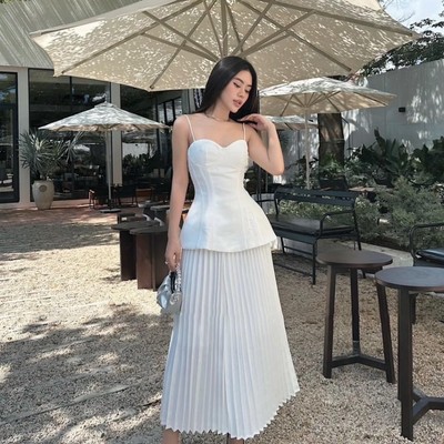 Chân váy thiết kế xếp ly dự tiệc thanh lịch sang trọng dài 94cm Callene (L1339)