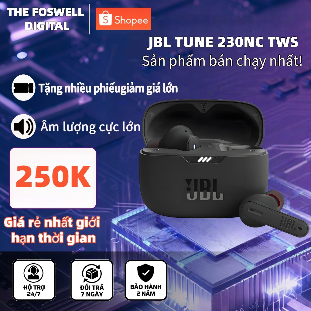 Tai nghe không dây Tune 230NC Tai nghe khử tiếng ồn âm thanh nổi Tai nghe thể thao chống nước có Mic | BigBuy360 - bigbuy360.vn
