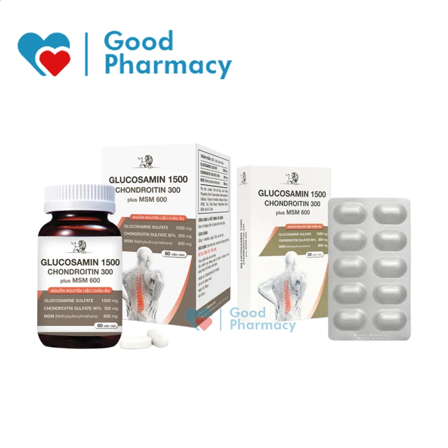Viên uống Glucosamin 1500 Chondroitin 300 plus Msm 600 giúp tăng tiết dịch khớp, giảm đau khớp, viêm