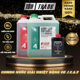 [ Combo Làm Mát ] Nước Làm Mát Động Cơ J.C.A.P màu Xanh Lá & Đỏ (4 Lít) + Súc Két Nước Senfineco