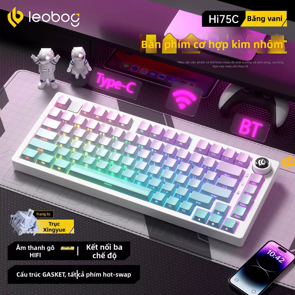 🔥Bàn Phím Cơ Leobog HI75C Pro | Full Nhôm CNC | 3 Mode kết nối | RGB | Hot Swap | Núm Xoay | BigBuy360 - bigbuy360.vn