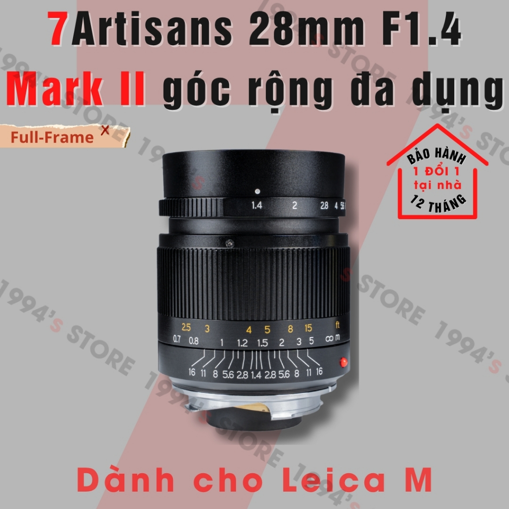 Ống Kính 7Artisans 28mm F1.4 Mark II dành cho Leica M