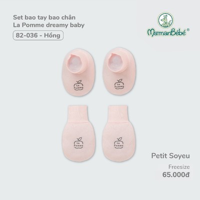 (MamanBébé chính hãng) Set bao tay bao chân sơ sinh La Pomme mềm mịn