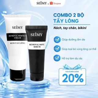 Combo 2 Bộ Kem Tẩy Lông Kèm Serum Tẩy Lông Seimy - Tẩy lông vùng nách, tay chân, bikini