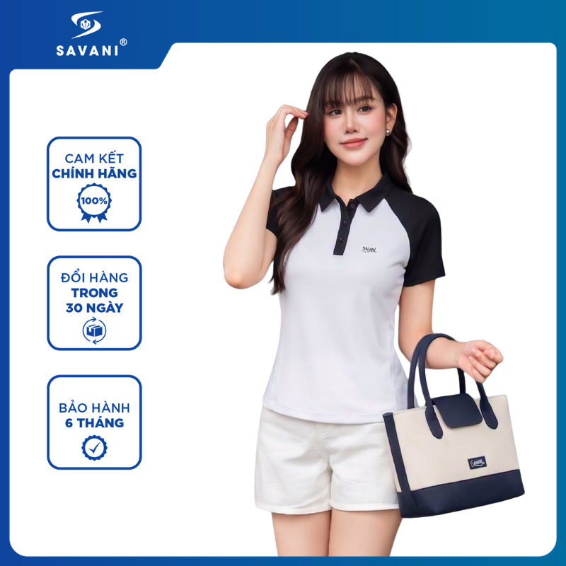 Áo Thun Polo Nữ Tay Raglang SAVANI Dáng SlimFit , Chất Cotton Thoáng Khí, Mềm Mát WPSA146S6