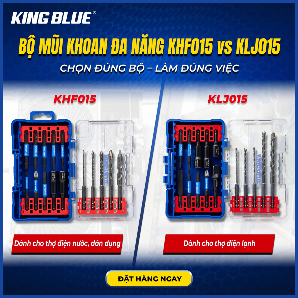 Bộ mũi khoan đa năng Kingblue KLJ015, KHF015 - Hàng chính hãng