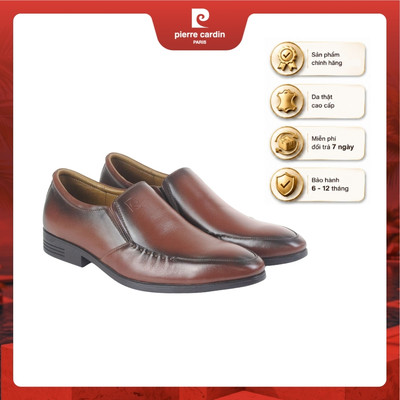 Giày tây nam da bò Pierre Cardin cao cấp, màu nâu sang trọng PCMFWL 704
