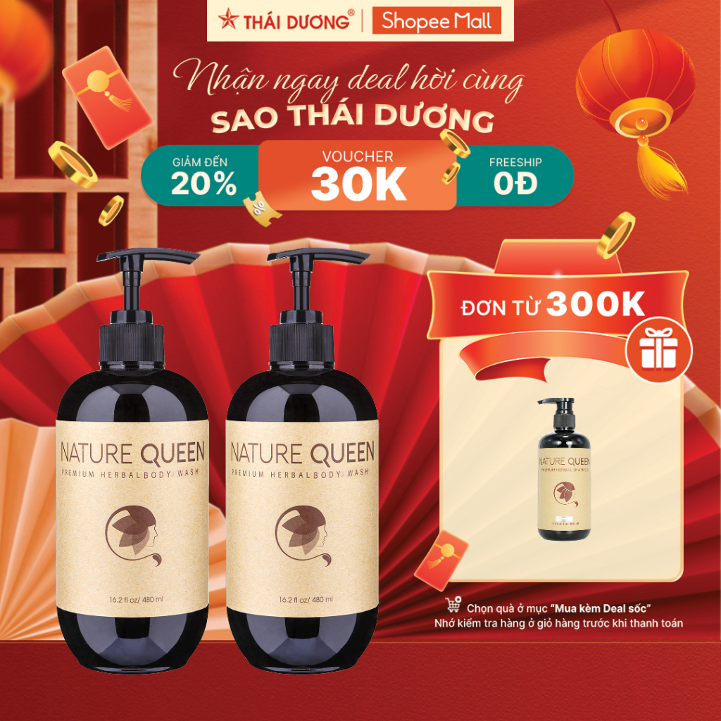 [live] Mua 2 dầu gội nature queen chai 500ml tặng 1 chai dầu gội nature queen500ml