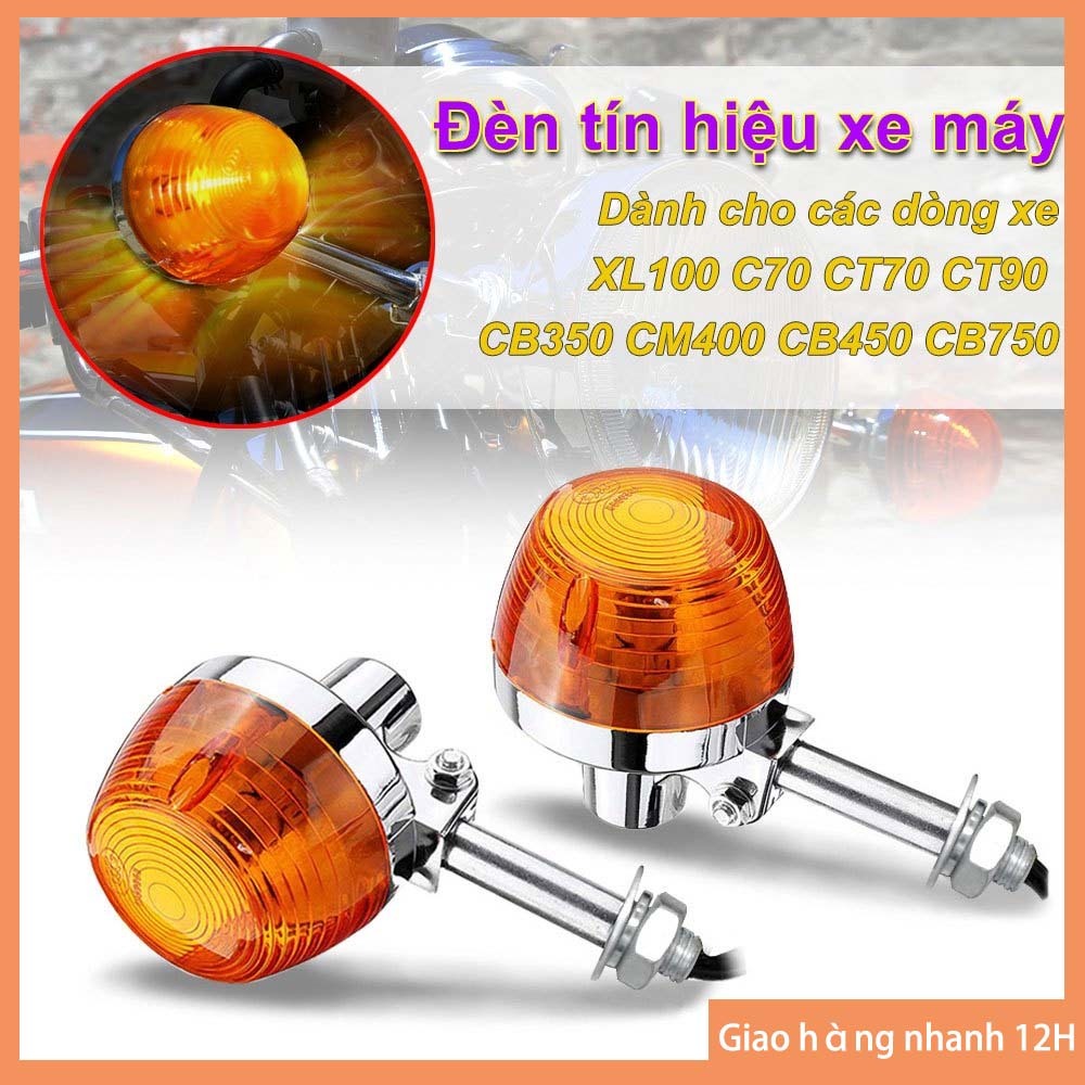 2 bộ Đèn tín hiệu LED xe máy thay thế gốc chống nước bền bỉ cho Honda C70 CT70 CT90 XL100 CB350 CM40