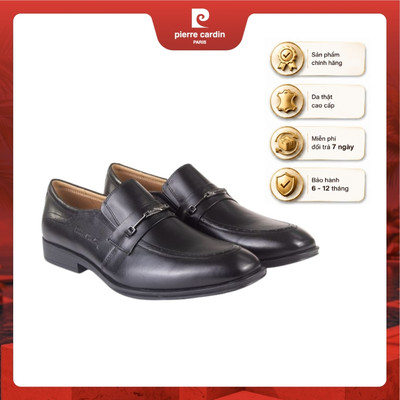 Giày tây nam Pierre Cardin da bò thật cao cấp, thiết kế khóa sang trọng, đế cao su - mã 771