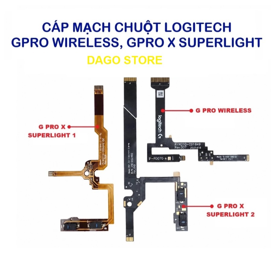 Cáp mạch Gpro X Superlight 2 Gpro Wireless Pinn chuột Gpro X Superlight GPW G703 G903 G502 Wireless 