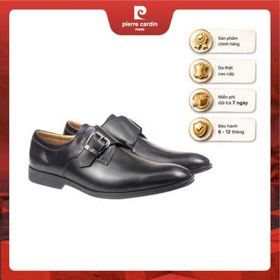 Giày tây Pierre Cardin Pháp chính hãng da bò thật, thiết kế khóa thời trang, đế cao su đúc cao cấp - mã 778