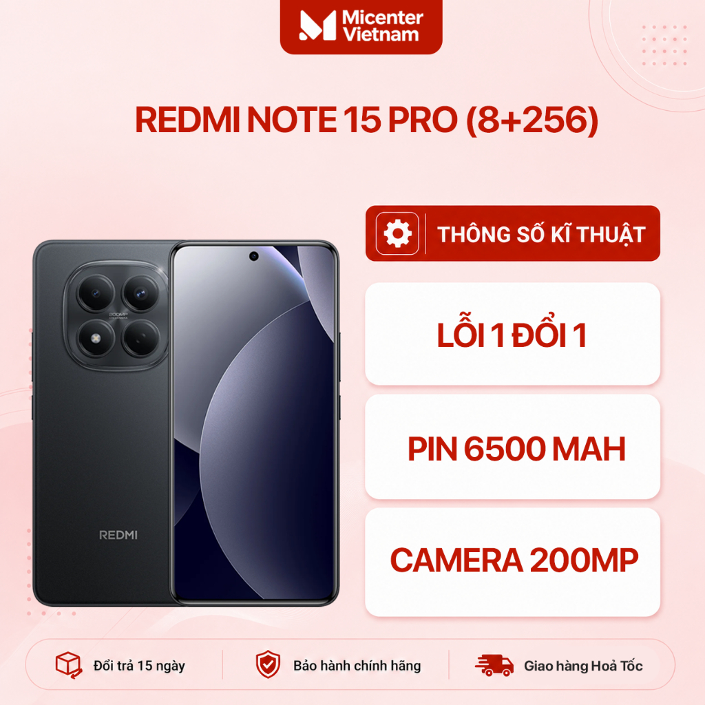 Điện Thoại Xiaomi Redmi Note 15 Pro ( 8+256GB | 12+256Gb) Chính Hãng