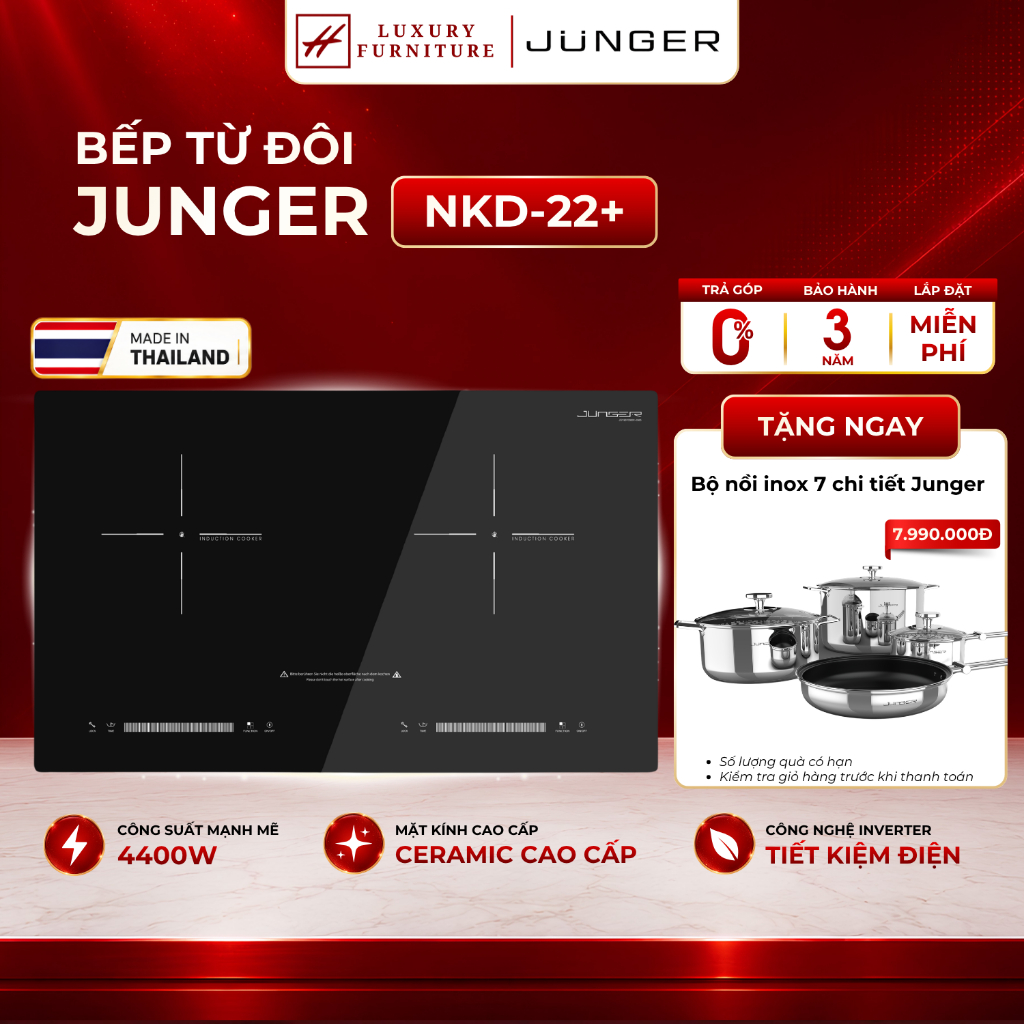[Miễn Phí lắp đặt] Bếp đôi Junger NKD_22+ | BH chính hãng