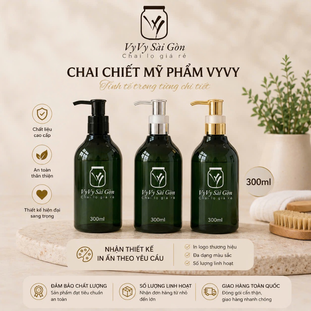 COMBO 5 chai 300ml xanh/Chai nhựa 300ml/Vỏ chai 300ml/Chai 300ml/Chaidaugoi
