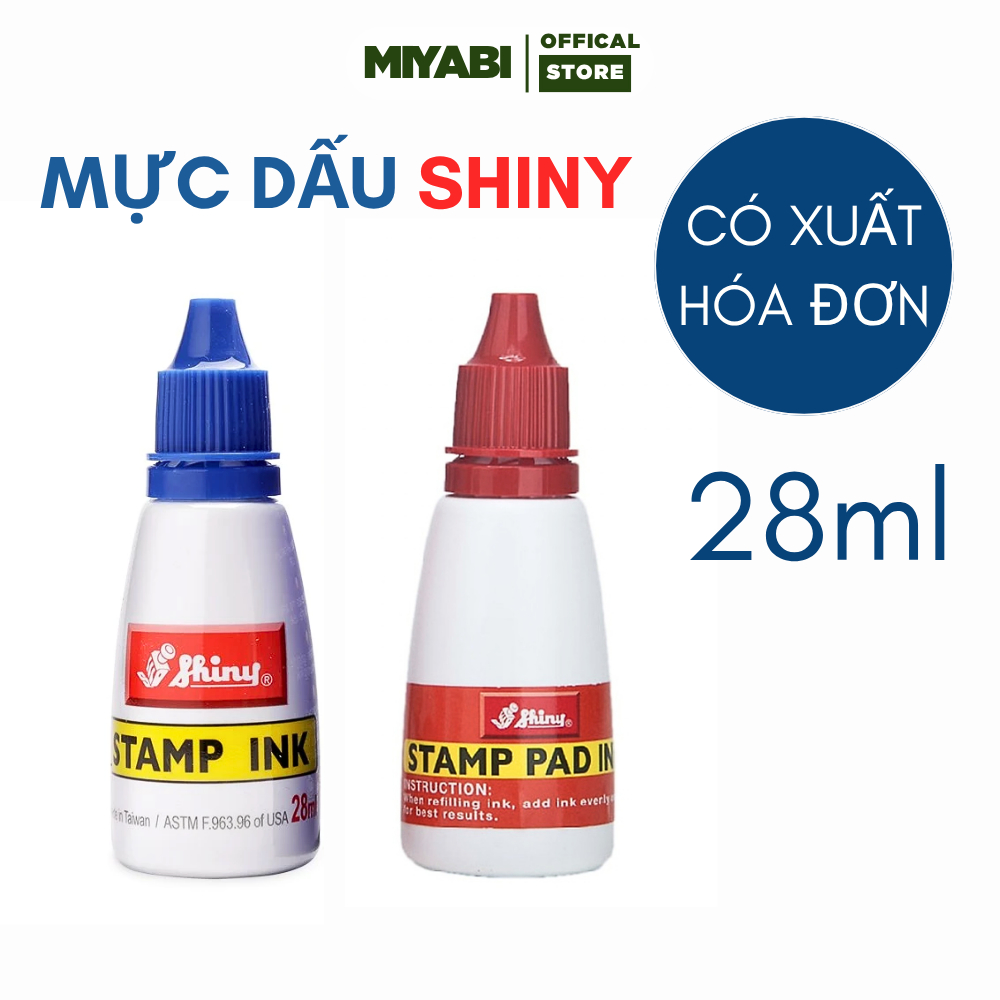 Mực dấu Shiny 28ml mựC dấu đỏ xanh chính hãng dùng cho dấu tên dấu công ty dấu văn phòng