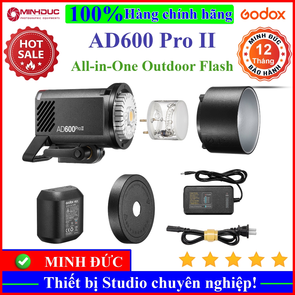 Đèn Flash ngoài trời All-in-One Godox AD600 Pro II - Hàng chính hãng - MINH ĐỨC CAMERA