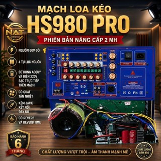 Mạch loa kéo công suất lớn HS980 Pro phiên bản nâng cấp 550W mua kèm micro tặng chống lăn