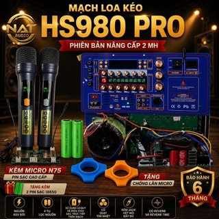 Mạch loa kéo công suất lớn HS980 Pro phiên bản nâng cấp 550W mua kèm micro tặng chống lăn