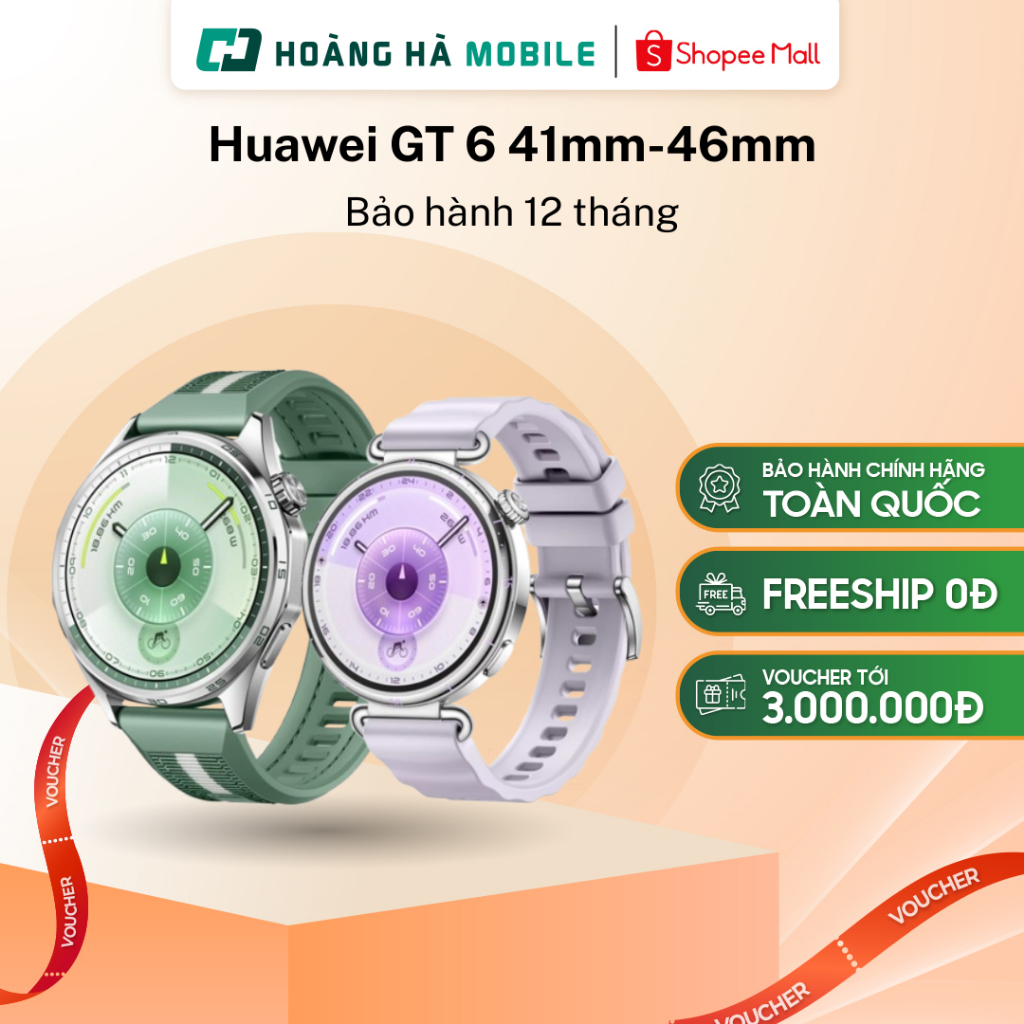 Đồng hồ thông minh Huawei Watch GT6 46mm/41mm Hỗ trợ NFC - Bảo hành Chính hãng 12 tháng